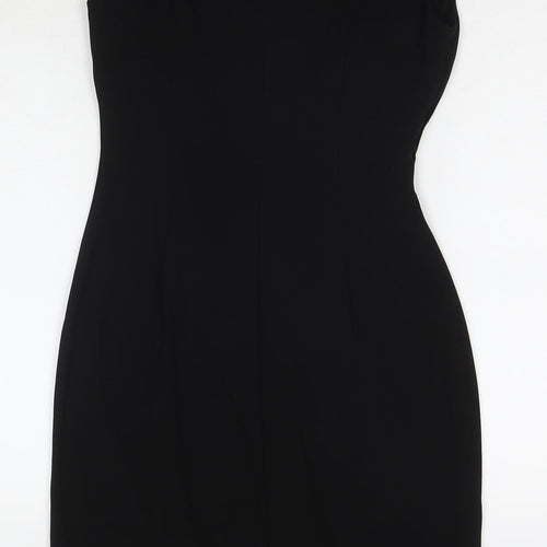 American Living Womens Black Polyester A-Line Size 6 Round Neck Pullover