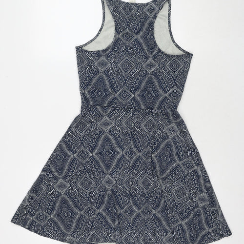 H&M Womens Blue Polyester Fit & Flare Size S Round Neck Pullover