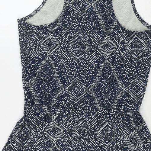 H&M Womens Blue Polyester Fit & Flare Size S Round Neck Pullover