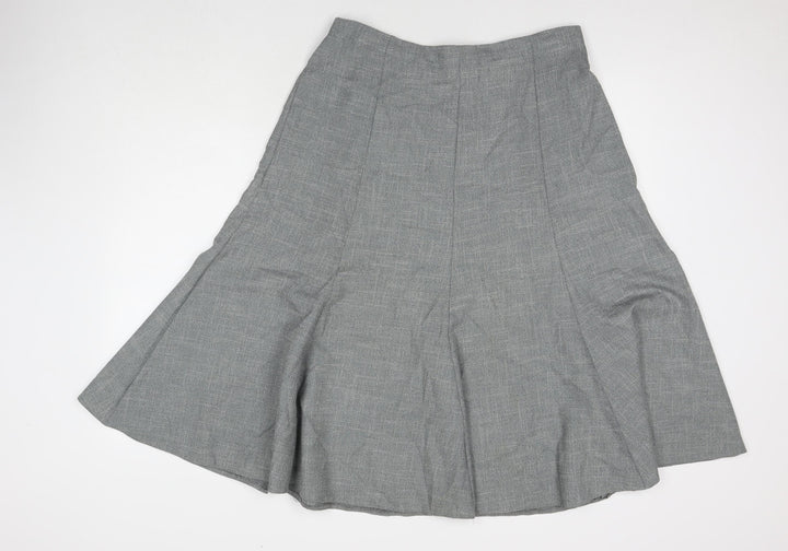 Saloos Womens Grey Polyester Pleated Skirt Size 18