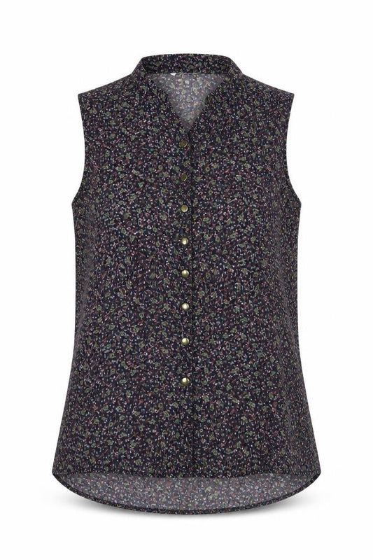 Front view of New Look women’s multicoloured polyester basic button-up, size UK 14, collared