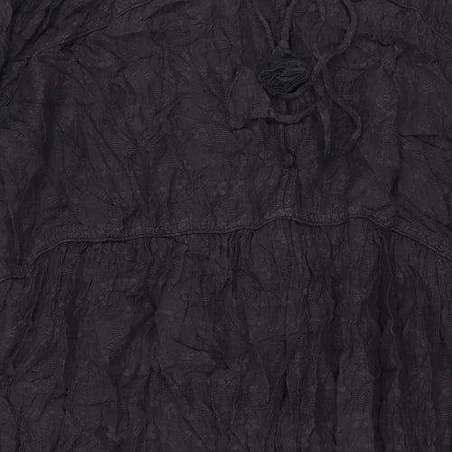 And/Or Womens Grey Viscose A-Line One Size V-Neck Button