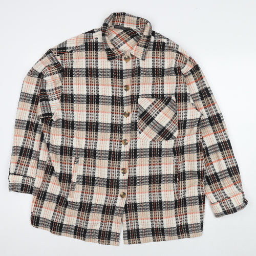 Moda Womens Beige Check Jacket Size 2XL Button