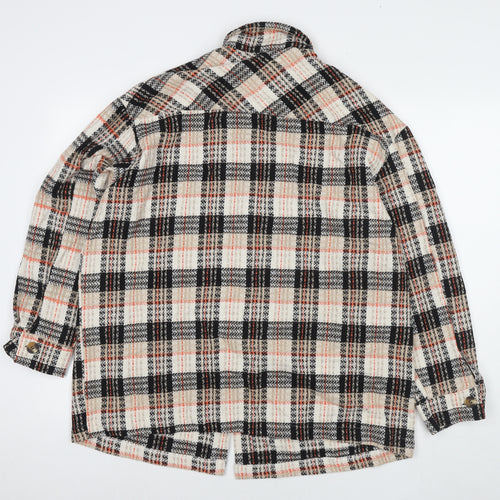 Moda Womens Beige Check Jacket Size 2XL Button
