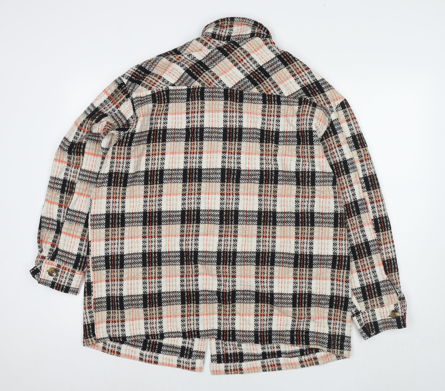 Moda Womens Beige Check Jacket Size 2XL Button