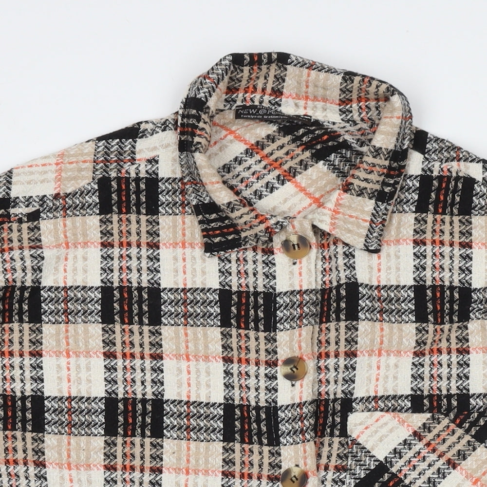 Moda Womens Beige Check Jacket Size 2XL Button