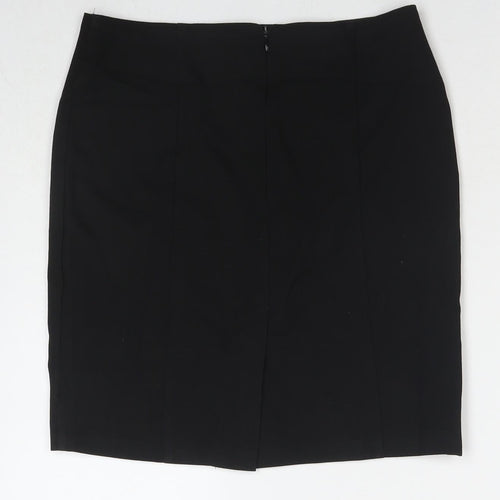 Marks and Spencer Womens Black Polyester Straight & Pencil Skirt Size 30 in Zip