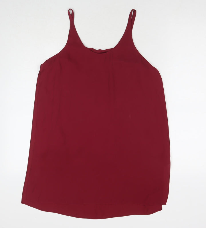 Dorothy Perkins Womens Red Polyester Tunic Tank Size 12 Round Neck