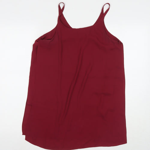 Dorothy Perkins Womens Red Polyester Tunic Tank Size 12 Round Neck