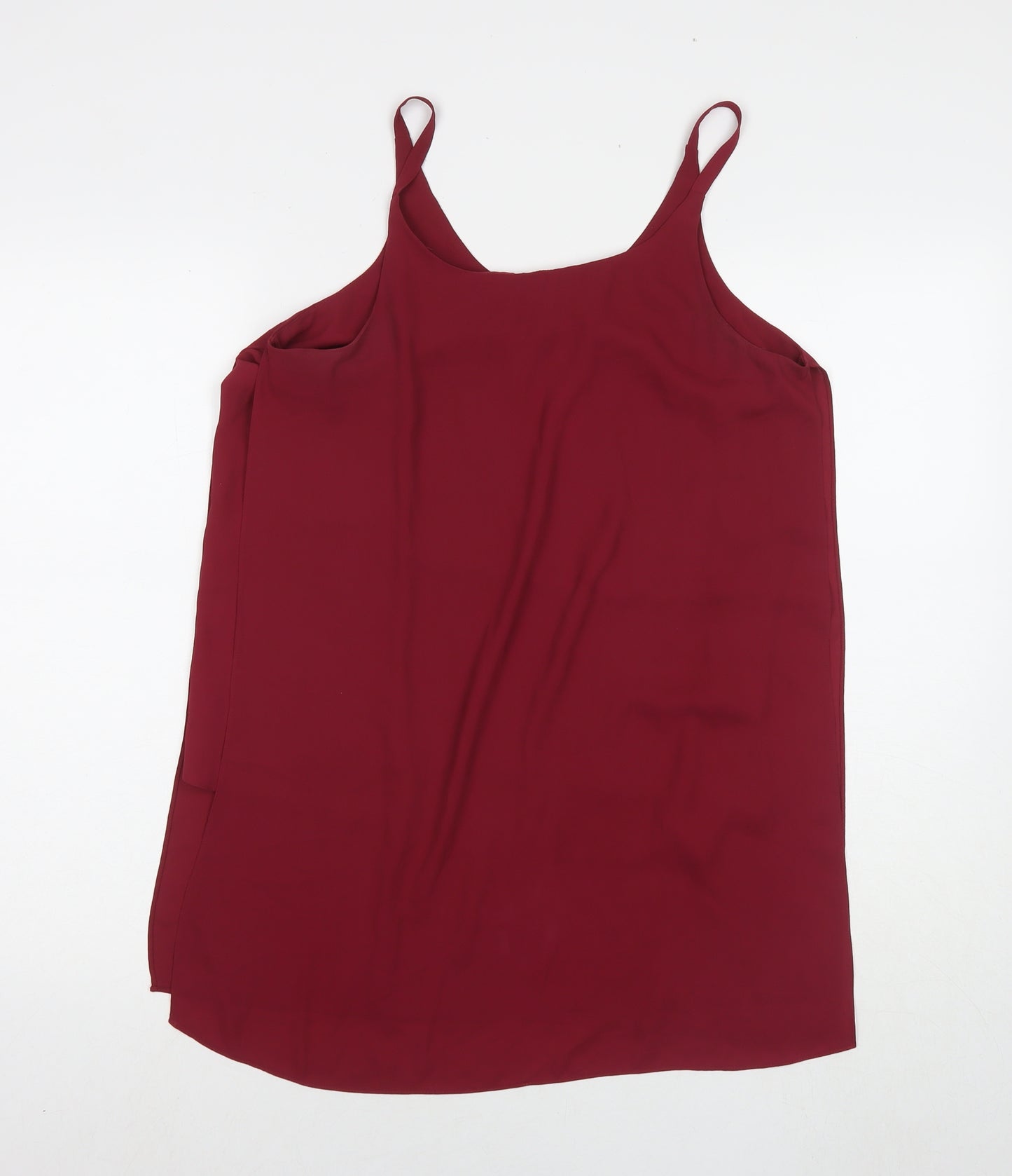 Dorothy Perkins Womens Red Polyester Tunic Tank Size 12 Round Neck