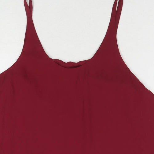 Dorothy Perkins Womens Red Polyester Tunic Tank Size 12 Round Neck