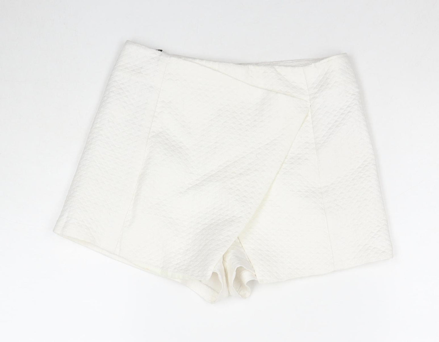 Topshop Womens White Polyester Hot Pants Shorts Size 6 L3 in Regular Zip