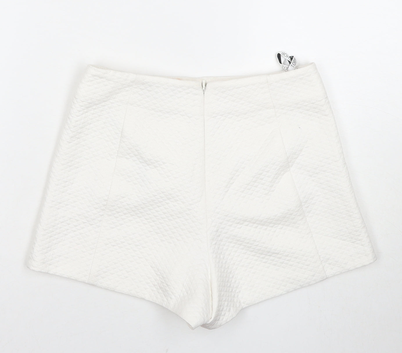 Topshop Womens White Polyester Hot Pants Shorts Size 6 L3 in Regular Zip