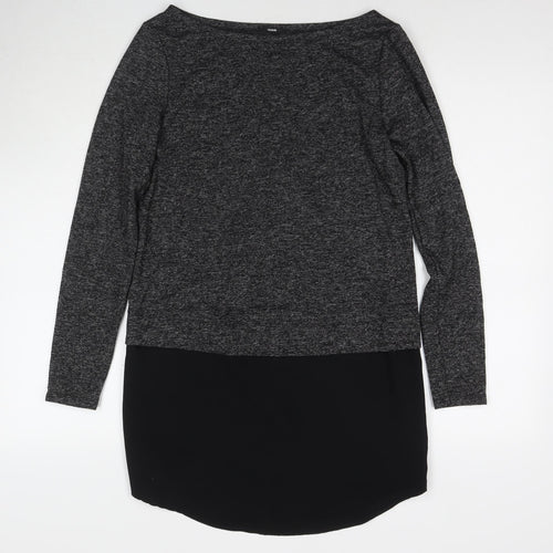 Tezenis Womens Grey Boat Neck Polyester Tunic Jumper Size S