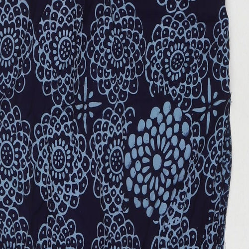 Blue Ginger Womens Blue Geometric Rayon Maxi Skirt Size M Zip