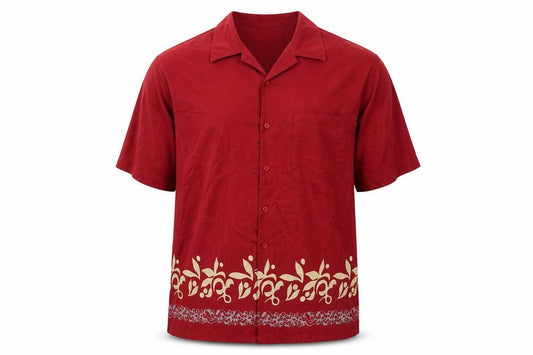 Front view of Ciro Citterio women’s red geometric cotton basic button-up, size XL, collared