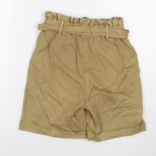Soaked in Luxury Womens Brown Cotton Paperbag Shorts Size XS L6 in Regular Pull On