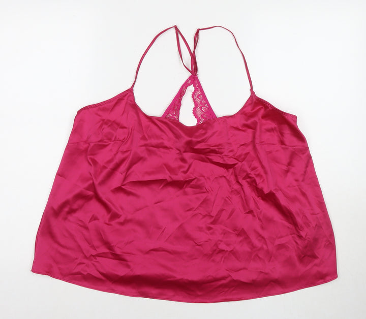 Marks and Spencer Womens Purple Polyester Camisole Tank Size L Round Neck