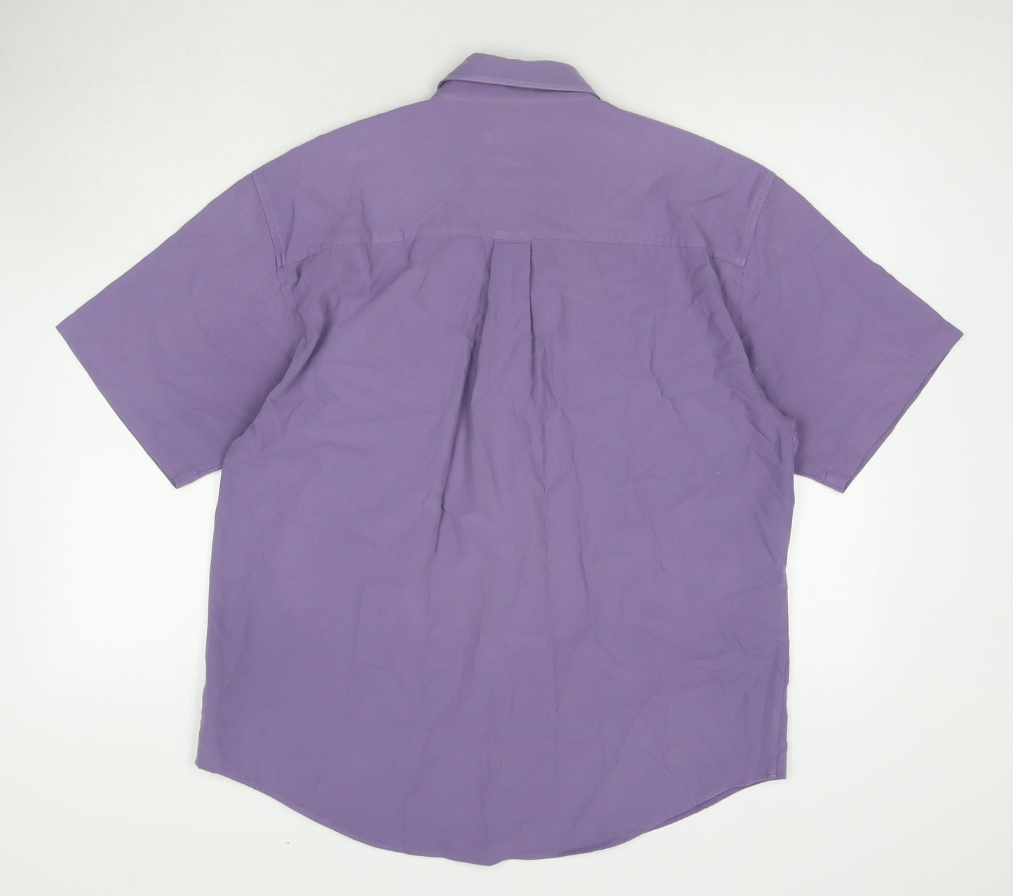 Armando Mens Purple Cotton Button-Up Size L Collared Button