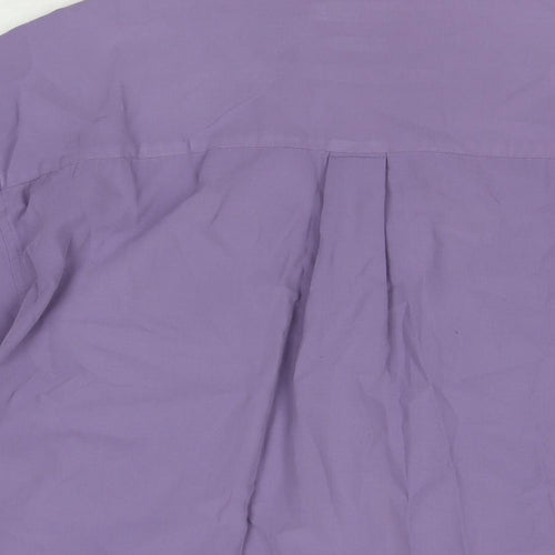 Armando Mens Purple Cotton Button-Up Size L Collared Button
