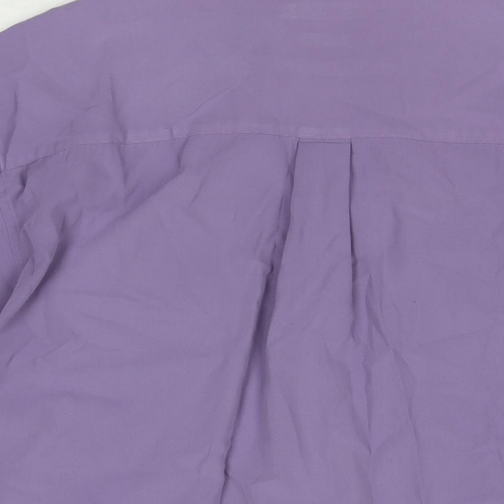 Armando Mens Purple Cotton Button-Up Size L Collared Button