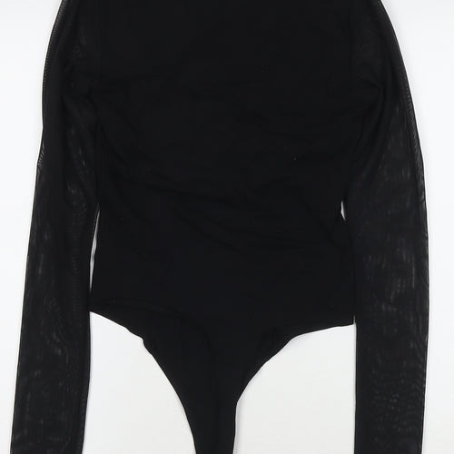 ASOS Womens Black Polyester Bodysuit One-Piece Size 8 Snap