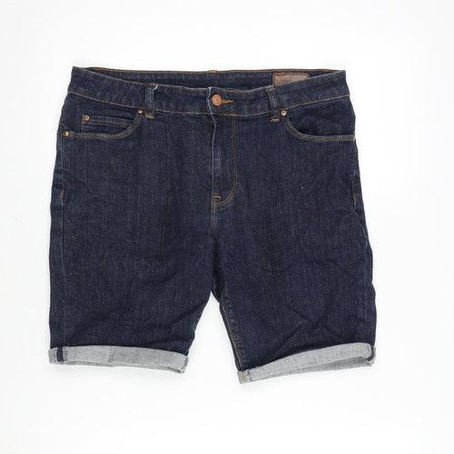 ASOS Mens Blue Cotton Bermuda Shorts Size 30 in L10 in Regular Zip