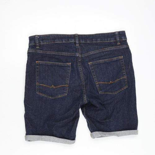 ASOS Mens Blue Cotton Bermuda Shorts Size 30 in L10 in Regular Zip