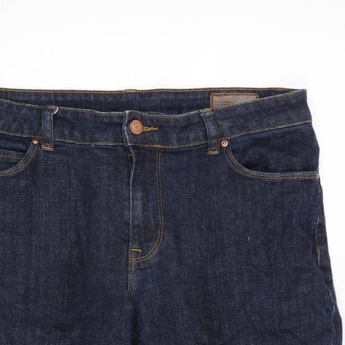 ASOS Mens Blue Cotton Bermuda Shorts Size 30 in L10 in Regular Zip
