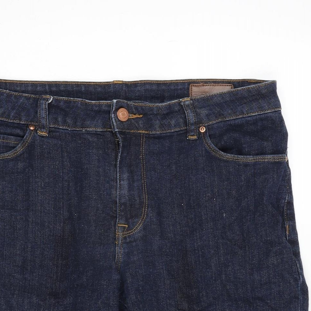 ASOS Mens Blue Cotton Bermuda Shorts Size 30 in L10 in Regular Zip