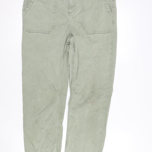 F&F Womens Green Polyester Straight Jeans Size 12 L27 in Regular Zip