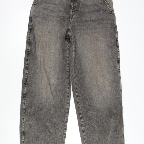 Pull&Bear Womens Brown Cotton Straight Jeans Size 6 L30 in Regular Zip