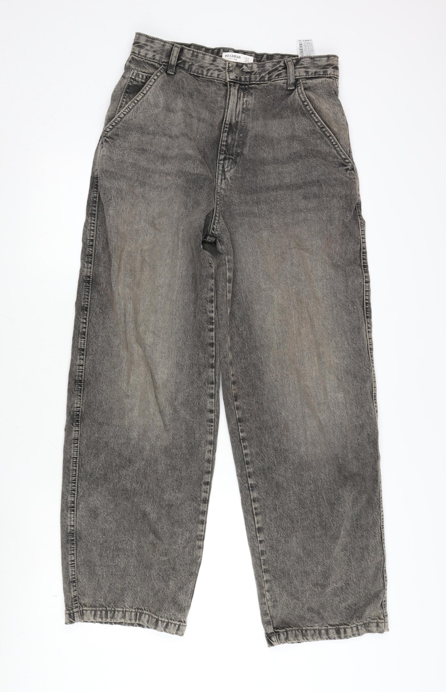 Pull&Bear Womens Brown Cotton Straight Jeans Size 6 L30 in Regular Zip