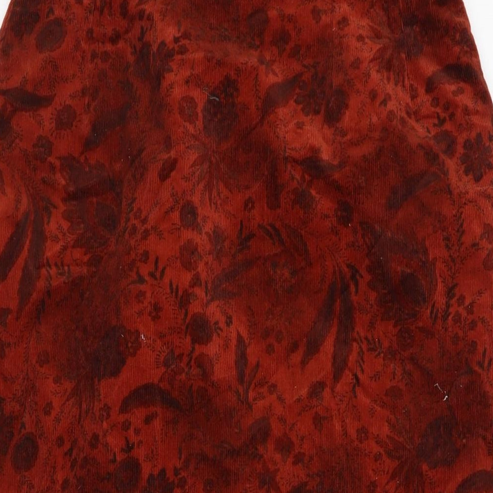 Nightingales Womens Orange Cotton Maxi Skirt Size 10 Zip