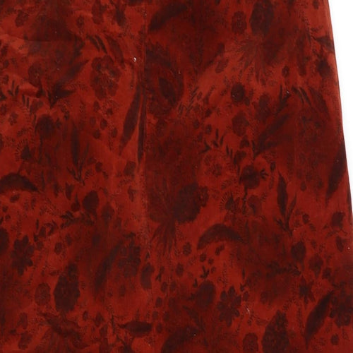 Nightingales Womens Orange Cotton Maxi Skirt Size 10 Zip