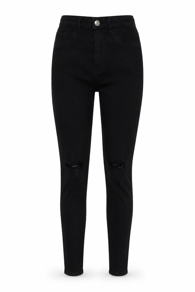 TALLY WEiJL Womens Black Cotton Blend Skinny Jeans Size 8 L29 in Regular Zip