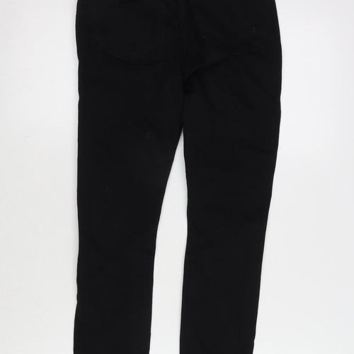 Topshop Womens Black Cotton Blend Tapered Jeans Size 26 in L28 in Regular Zip