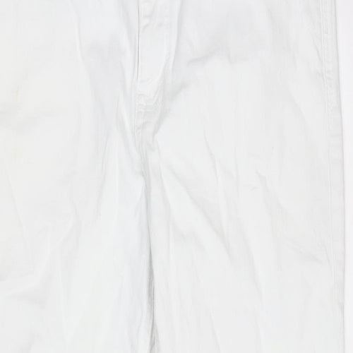Dorothy Perkins Womens White Cotton Blend Straight Jeans Size 12 L27 in Regular Zip
