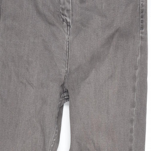 Marks and Spencer Womens Grey Cotton Blend Skinny Jeans Size 10 L28 in Regular Zip