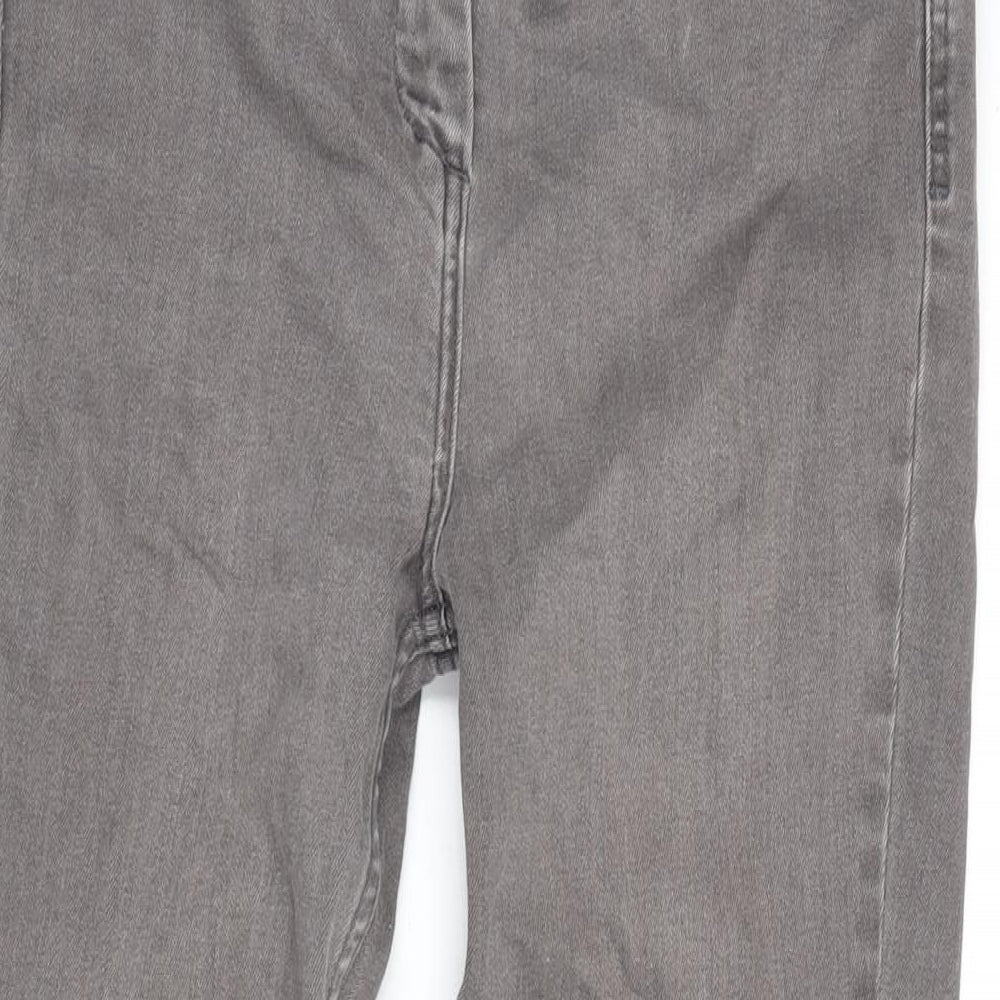 Marks and Spencer Womens Grey Cotton Blend Skinny Jeans Size 10 L28 in Regular Zip