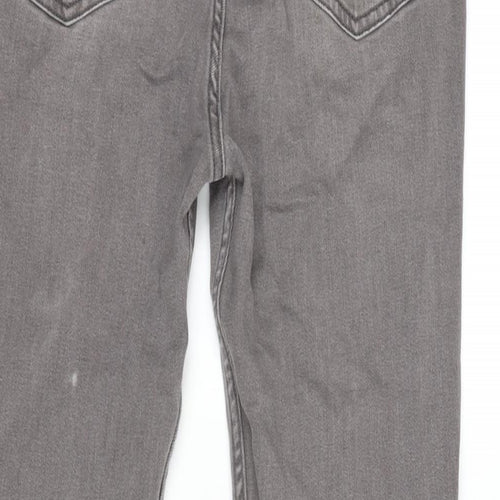 Marks and Spencer Womens Grey Cotton Blend Skinny Jeans Size 10 L28 in Regular Zip