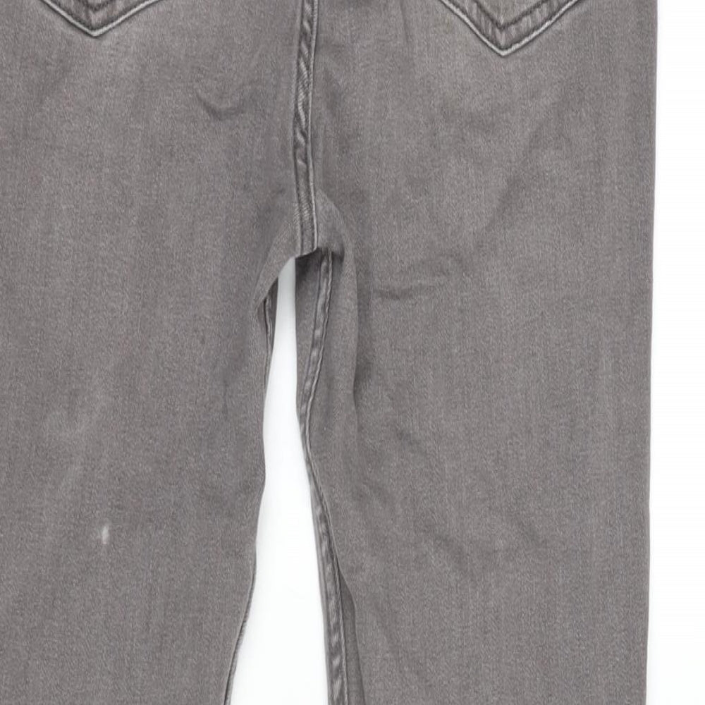 Marks and Spencer Womens Grey Cotton Blend Skinny Jeans Size 10 L28 in Regular Zip