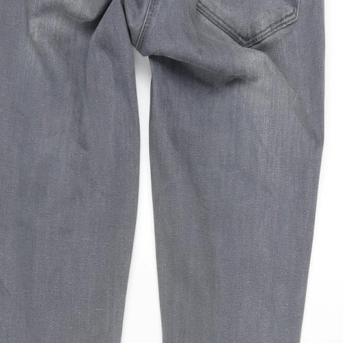 NEXT Womens Grey Cotton Blend Skinny Jeans Size 12 L31 in Regular Zip
