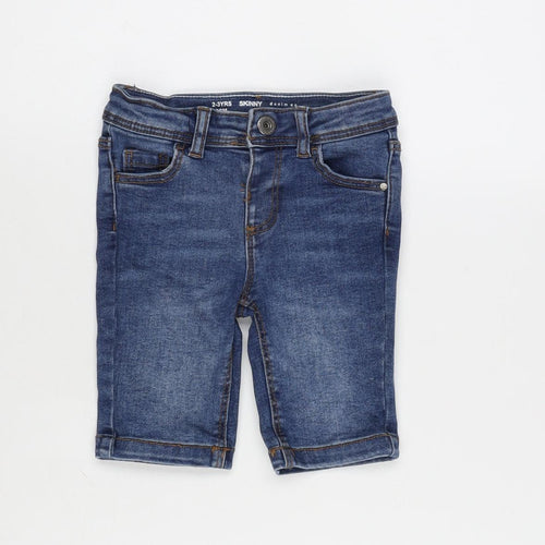 Denim & Co. Boys Blue Cotton Straight Jeans Size 2-3 Years Regular Button