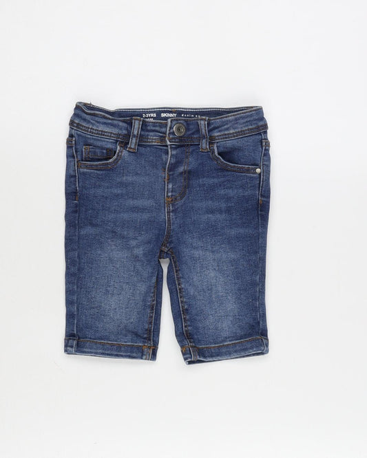 Denim & Co. Boys Blue Cotton Straight Jeans Size 2-3 Years Regular Button