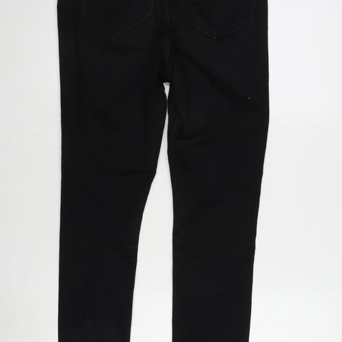 H&M Womens Black Cotton Blend Tapered Jeans Size 30 in L30 in Regular Zip