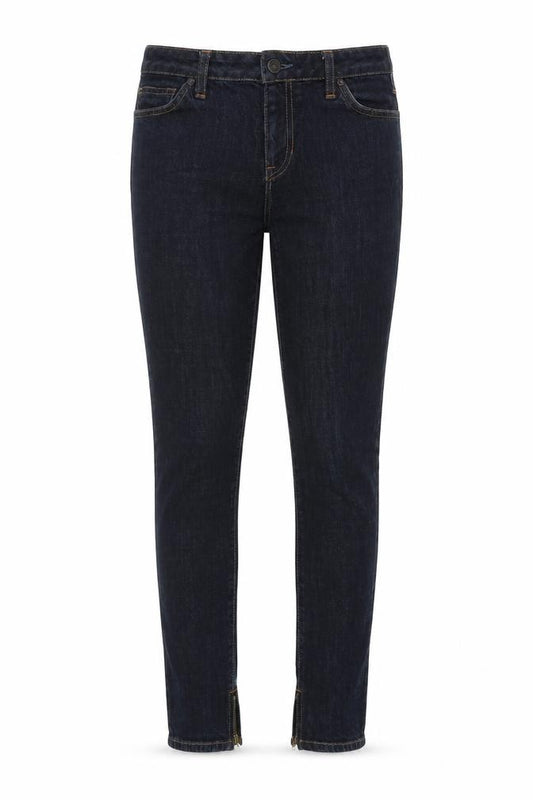 Front view of Gap women’s blue cotton blend skinny jeans, size UK 30, in, 29-inch leg regular zip - zips to ankle