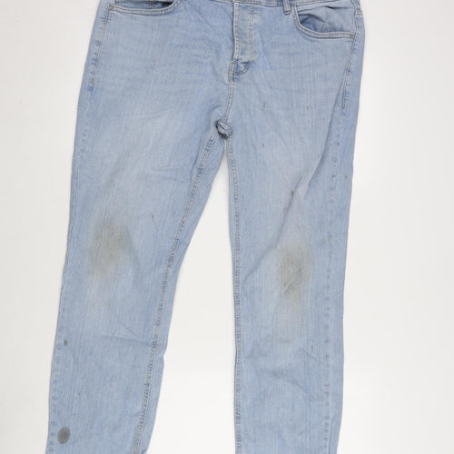 Denim & Co. Mens Blue Cotton Blend Straight Jeans Size 38 in L30 in Regular Zip