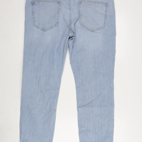 Denim & Co. Mens Blue Cotton Blend Straight Jeans Size 38 in L30 in Regular Zip