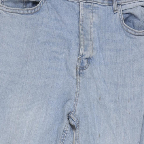 Denim & Co. Mens Blue Cotton Blend Straight Jeans Size 38 in L30 in Regular Zip